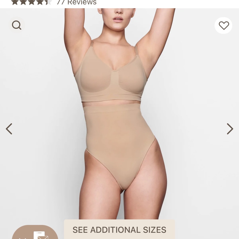 SKIMS NWOT Seamless Sculpt High Waist Thong - Clay